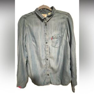Levi's Blue Casual Denim Shirt with Vintage Appeal